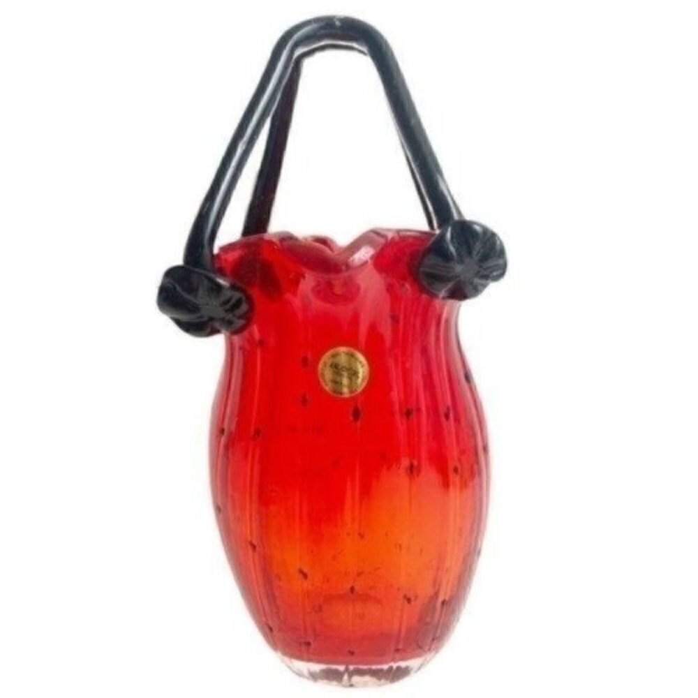 BLOCK Crystal Mouth Blown Hand Cut hand polished Jennifer Evening Bag 12" Tall